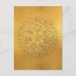 Sigillum Dei Siegel of God Angelic John Dee Diagra Postkarte