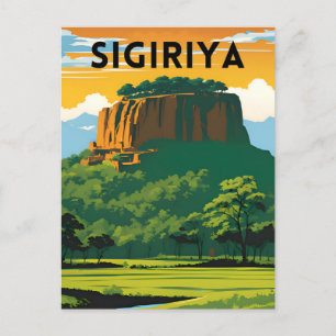 Sigiriya Minimal Travel Poster Postkarte