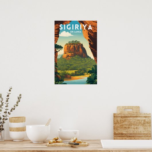 Sigiriya Traditionelles Reiseplakat Poster (Küche)