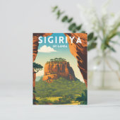 Sigiriya Traditionelles Reiseplakat Postkarte (Stehend Vorderseite)