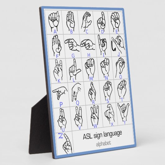 SIGLANGUAGE ALPHABET-Plakette Fotoplatte (Seite)