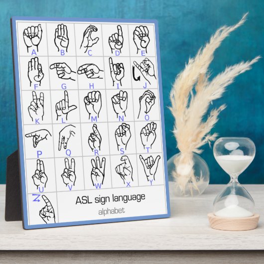 SIGLANGUAGE ALPHABET-Plakette Fotoplatte (Seite)