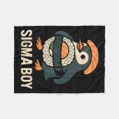 Sigma Boy Italian Brainrot Funny Meme Penguin Fleecedecke (Vorderseite (Horizontal))