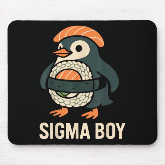 Sigma Boy Italian Brainrot Funny Meme Penguin Mousepad (Vorne)