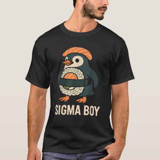 Sigma Boy Italian Brainrot Funny Meme Penguin T-Shirt (Vorderseite)