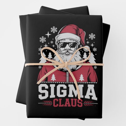 Sigma Claus Cool Santa Christmas Rizzler Meme Geschenkpapier Set (Beispiel)