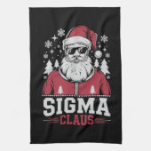 Sigma Claus Cool Santa Christmas Rizzler Meme Geschirrtuch (Vertikal)