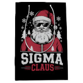 Sigma Claus Cool Santa Christmas Rizzler Meme Mittlere Geschenktüte (Vorderseite)