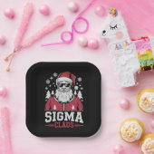 Sigma Claus Cool Santa Christmas Rizzler Meme Pappteller (Party)