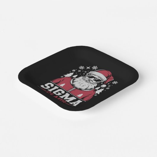 Sigma Claus Cool Santa Christmas Rizzler Meme Pappteller (Gewinkelt)