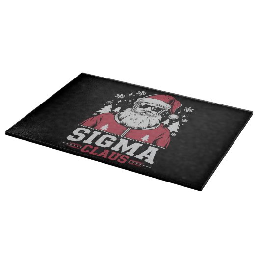 Sigma Claus Cool Santa Christmas Rizzler Meme Schneidebrett (Ecke)