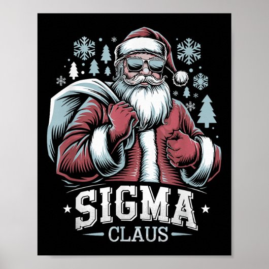 Sigma Claus Cool Santa Funny Christmas Rizz Rizzle Poster (Vorne)