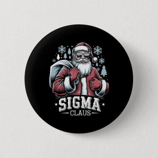 Sigma Claus Cool Santa Funny Christmas Rizzz Rizze Button (Vorderseite)