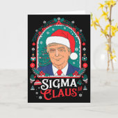 Sigma Claus Festiver politischer Humor Trump Santa Karte (Gelbe Blume)