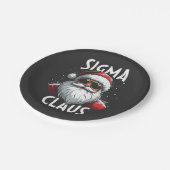Sigma Claus Funny Gen Alpha Middle School Christma Pappteller (Schrägansicht)