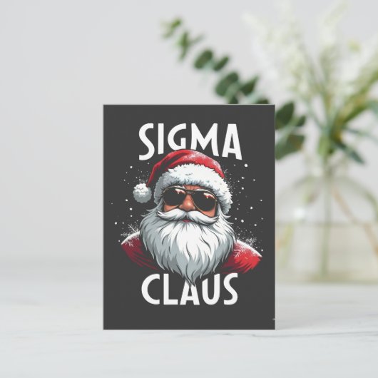Sigma Claus Funny Gen Alpha Middle School Christma Postkarte (Stehend Vorderseite)