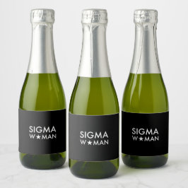 Sigma Frau Mindset Statement Schwarz Schaumweinetikett