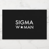 Sigma Frau Mindset Statement Schwarz Schaumweinetikett (Einzelnes Label)