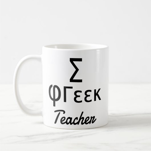 Sigma Greek Lehrer in griechischen Buchstaben Kaffeetasse (Links)