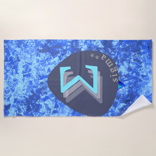 Sigma Greek Monogram Beach Handtuch (Vorderseite)