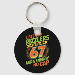 Sigma hat 67 Aura Nummer 67. Aura Farming Eiscreme Schlüsselanhänger