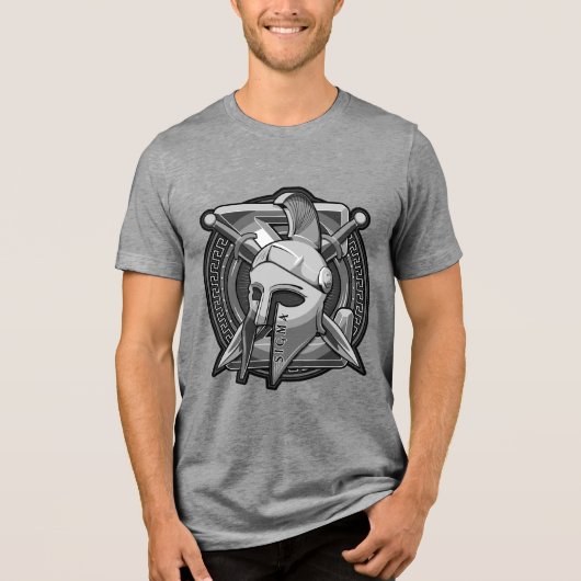 SIGMA Helmet & Shield 3b Herren Basic T-Shirt Tri-Blend Shirt (Vorderseite)