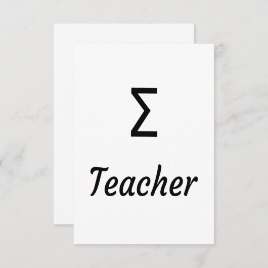 Sigma (in Anschrift) Lehrerin - Griechischer Lehre Dankeskarte (Vorne/Hinten)