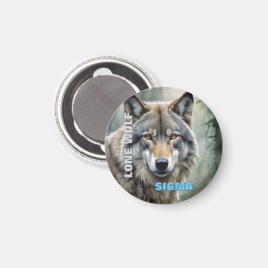 Sigma Male Lone Wolf Magnet (Vorderseite/Rückseite)