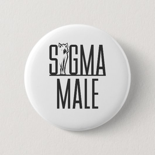 Sigma Male Wolf Lone Loner Meme Button (Vorderseite)