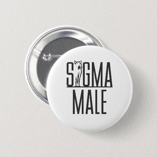 Sigma Male Wolf Lone Loner Meme Button (Vorne & Hinten)