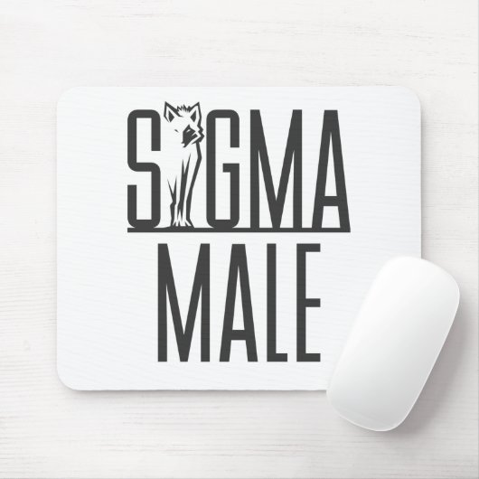 Sigma Male Wolf Lone Loner Meme Mousepad (Mit Mouse)