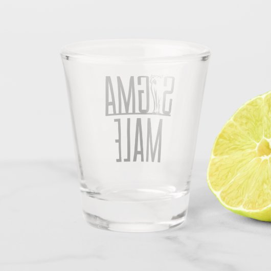 Sigma Male Wolf Lone Loner Meme Schnapsglas (Rückseite)