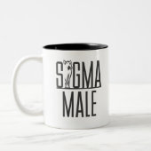 Sigma Male Wolf Lone Loner Meme Zweifarbige Tasse (Links)
