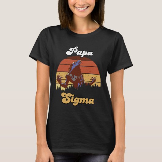 Sigma Papa Wolf Match Stamm Wölfe Camping Pack Fa T-Shirt (Vorderseite)