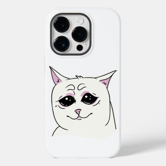 SIGMA SAD WHITE CAT FACE TIER Case-Mate iPhone HÜLLE (Rückseite)