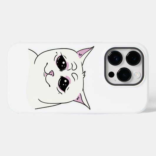 SIGMA SAD WHITE CAT FACE TIER Case-Mate iPhone HÜLLE (Rückseite (Horizontal))