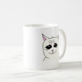 SIGMA SAD WHITE CAT FACE TIER KAFFEETASSE (VorderseiteRechts)