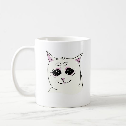 SIGMA SAD WHITE CAT FACE TIER KAFFEETASSE (Links)