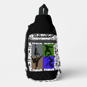 "SIGMA" Sportaktivitäten-Silhouetten Crossbody Bag