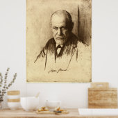 Sigmund Freud Art Print Poster (Küche)