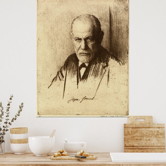 Sigmund Freud Art Print Poster (Küche)