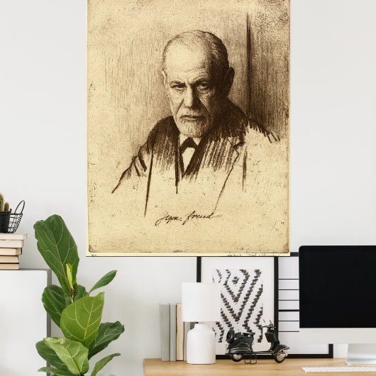 Sigmund Freud Art Print Poster (Heimbüro)