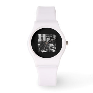Sigmund Freud & Cat Quote Damen Silikon-Uhr Armbanduhr