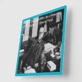 Sigmund Freud & Famous Cat Quote Wall Clock Quadratische Wanduhr (Winkel)