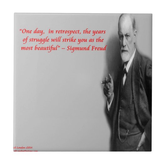 Sigmund Freud Famous "Struggle" Quote Fliese (Vorderseite)
