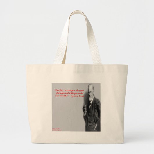 Sigmund Freud Famous "Struggle" Quote Jumbo Stoffbeutel (Vorne)