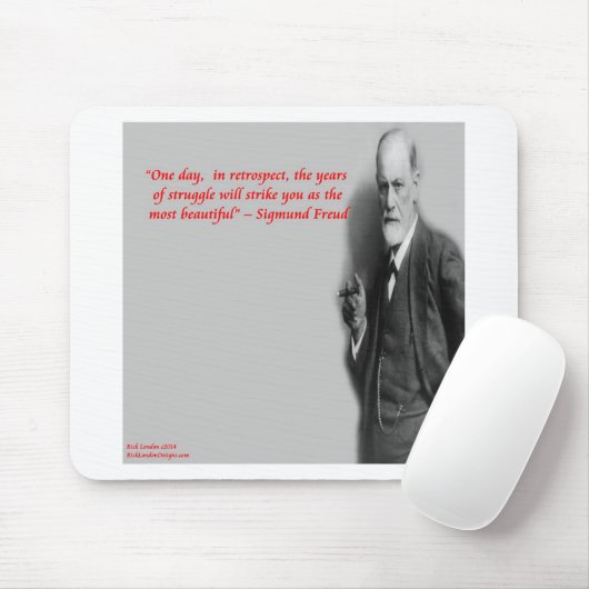 Sigmund Freud Famous "Struggle" Quote Mousepad (Mit Mouse)