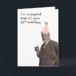 Sigmund Freud Funny 60. Geburtstag Karte<br><div class="desc">Sigmund Freud ist zum 60. Geburtstag begeistert. Funny Freud-zentriertes Design für jeden,  der Psychologie genießt.</div>