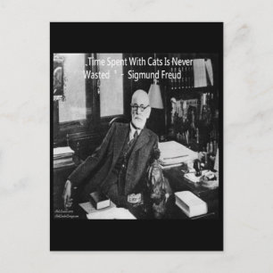 Sigmund Freud in seinem Büro & Lustige Katzen-Quot Postkarte