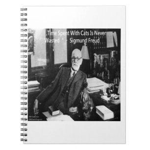Sigmund Freud in seinem Büro & Lustige Katzen-Zita Notizblock